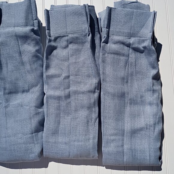 WEST LAKE Faux Linen Curtain Panels 41 x 91 Dusty Blue Pinch Pleat SET OF 4 - Picture 11 of 16